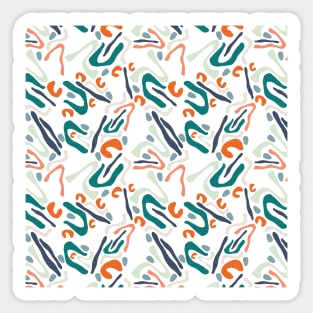 Organic forms and lines colorful pattern Sticker